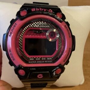 Casio Baby-G Watch BLX-100 Metallic Black Pink w/Box
